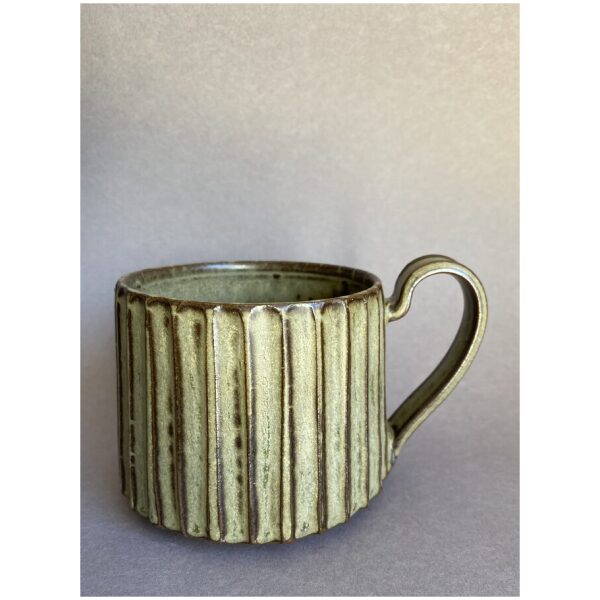Rillet kaffekopp, beige - Bilde 3