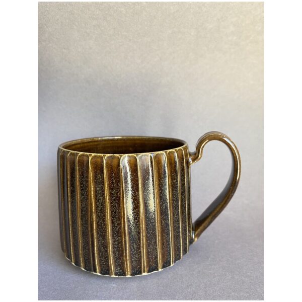 Rillet kaffekopp, brun - Bilde 3