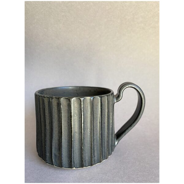 Rillet kaffekopp, sort - Bilde 2