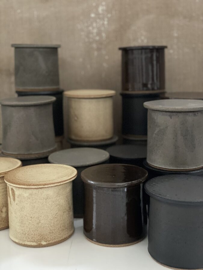 Smørkrukke, sort matt