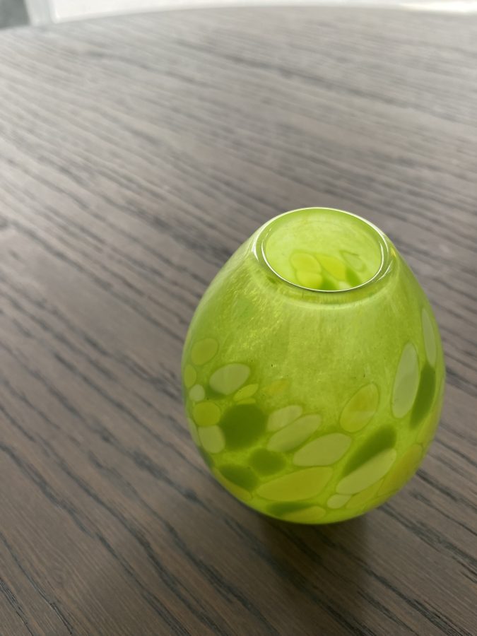 Liten vase med fargedryss 6