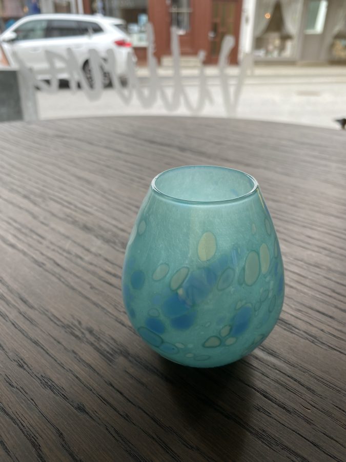 Liten vase med fargedryss 7