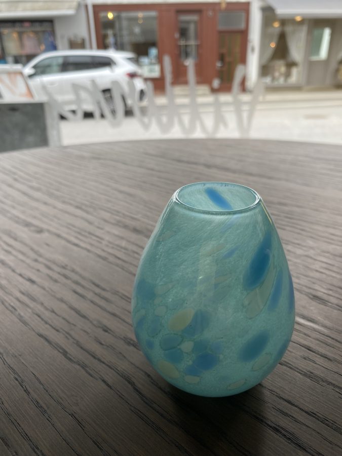 Liten vase med fargedryss 9