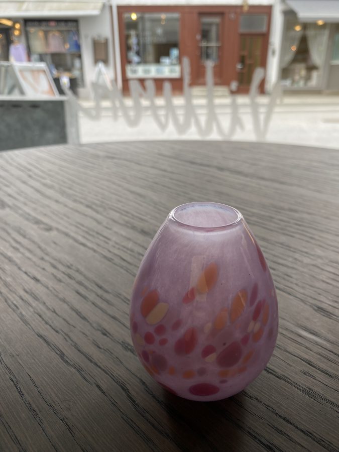 Liten vase med fargedryss 17