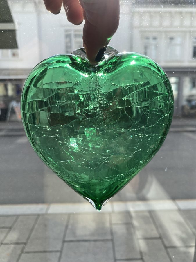 Hjerte, grønt krakkelert