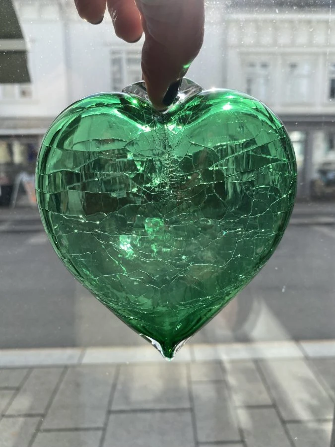 Hjerte, grønt krakkelert